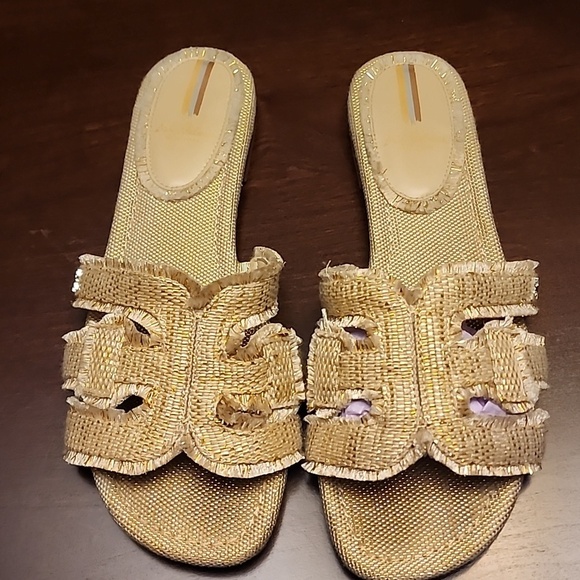 Sam Edelman Shoes - Sam Edelman Gold Sandals H-Style Bay Frey 2 Slip-On sz 9.5